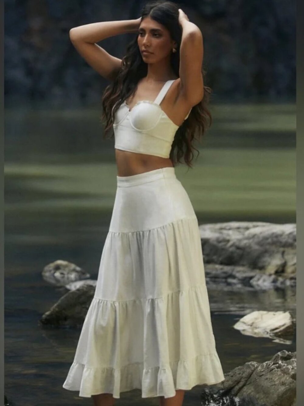 MESHKI SET Hilaria Top and Skirt White XXS